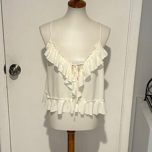 Mahina Ruffle Cami Ivory Top NEW with Tags - Size S.‎
